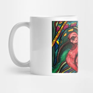 Scarlet ibis bird painting, colorful jungle animal Mug